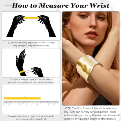 18K Gold Plated Wide Chunky Gold Cuff Bracelets for Women Chunky Bangle Bracelets Waterdrop Oval Irregular Trendy Wrist Wrap Bracelets Open Minimalist Thick Gold Wrist Cuff Bracelets - style: 18K Gold-B