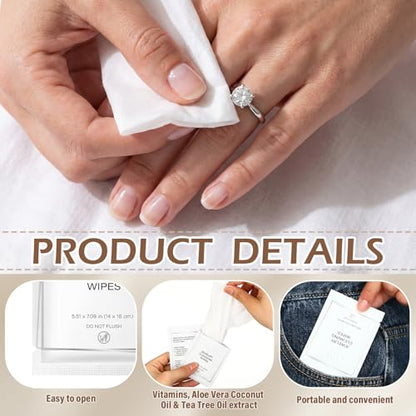 100 Pack Jewelry Cleaning Wipes Jewelry Cleaner Towelettes for Shine Jewels Individually Wrapped Travel Polish and Remove Tarnish to Restore Brilliance for Gemstones Pearls