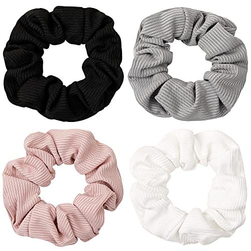 Scrunchies Hair Ties Scrunchy for Women Girls Cute Hairties for Thick Curl Hair No Crease Hair Accessories Soft Ropes Ponytail Holder No Hurt Your Hair 4FBHHCQ-001 - color: 4FBHHCQ-001