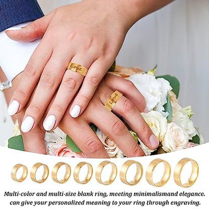 UNICRAFTALE Stainless Steel Classical Plain Stackable Wedding Band Ring Blank Wedding Ring Cool Simple Band For Women and Men Gifts for Special Occasions - color: Matte Gold