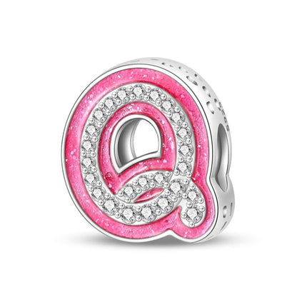 925 Sterling Silver Letter Charms Fits Pandora Bracelets Alphabet AZ Bead Charm for Bracelets Necklace with 5A Cubic Zirconia for Women Birthday Ceremony DIY Jewelry Gift - style: Q