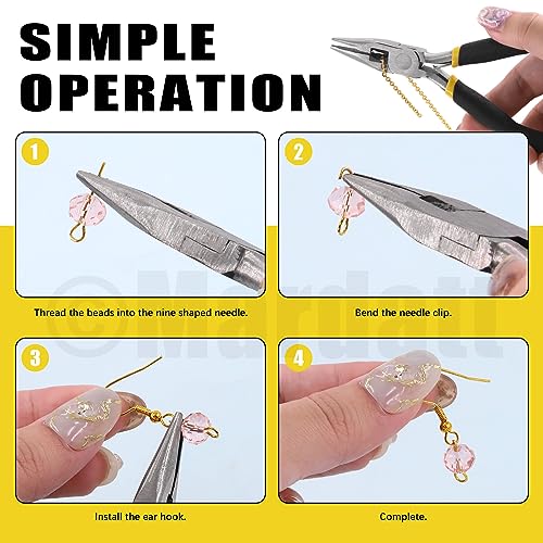 Mardatt 1488Pcs Jewelry Making Supplies Kit - Magnifying Glass, Pliers, Wires, Chain, Jump Ring Opener, Tweezers
