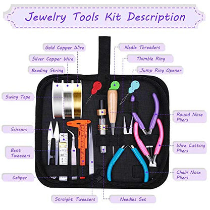 shynek Jewelry Making Kit - Adults Supplies with Tools, Wires, Findings & Charms for Making & Repair