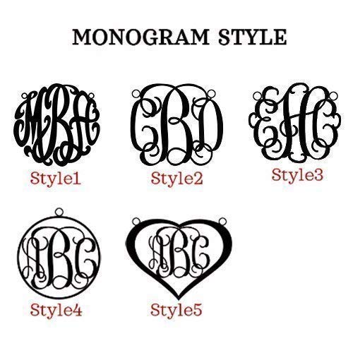 JOELLE Monogram Necklace Sterling Silver Custom Any Initial Name Necklace for Women - color: 18K White Gold Plated Silver