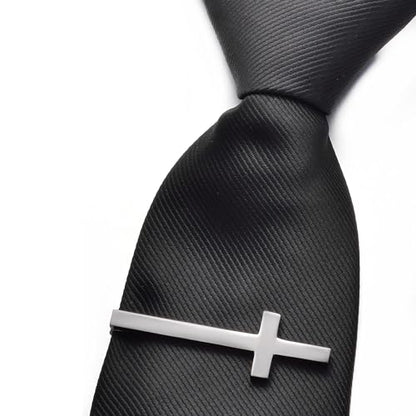 Unique Cross Tie Clips For Men Silver Black Gold Religious Christian Tie Clips For Men's Tie Accessories - style: Black Cross