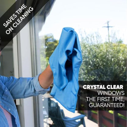 Longmann Microfiber Glass Cleaning Cloths | Streak Free Windows & Mirrors | Lint Free Towels | Car Windows Wipes | Polishing Rags | Machine Wash- 8 Pack (Green 2 Pack, Blue 6 Pack) - color: Green 2 Pack, Blue 6 Pack