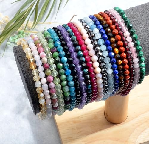 MASSIVE BEADS Natural Genuine Gemstone Beads Healing Crystal Chakra Reiki Jewelry Faceted Round Beads Bracelets 3mm - color: Chrysocolla