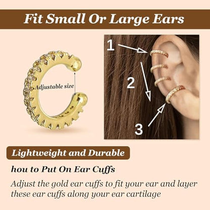Ear Cuffs Non Piercing Ear Cuff Earrings for Women Gifts Trendy Stuff Clip on Cartilage Earrings Stacks Fake Earrings Jewelry Gifts - color: A2:clip on earrings A