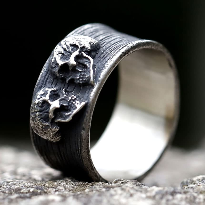 2023 Skull Ring Cool Evil Death Punk Rock Stainless Steel Rings Aly Style Jewelry - style: R1084
