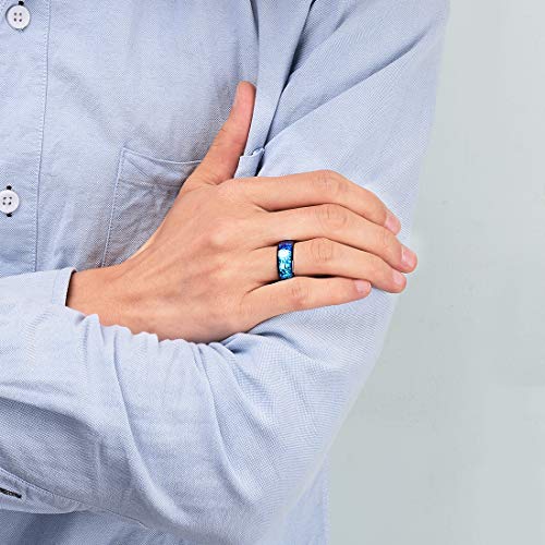 King Will 4mm 6mm 8mm Tungsten Carbide Wedding Band for Men Size 5-15 - color: A-8mm blue-purple