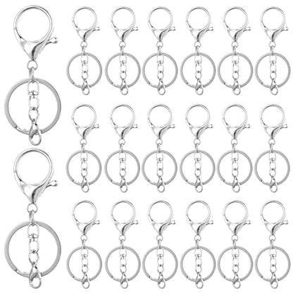Yolev 20Pcs Lobster Claw Clasp Swivel Hook Keychain Jewelry DIY Kit,Silver - color: Silver