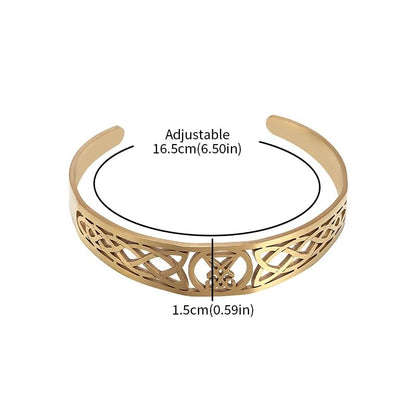 Stainless Steel Cross Adjustable Cuff Bracelet Men Womens Celtic Seal Two X Shape Amulet Jewelry - color: golden
