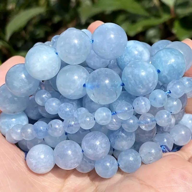 Zenkeeper About 180 Pcs Aquamarine Beads for Jewelry Making 4 MM Aquamarine Gemstones Loose Stone Beads - color: Aquamarine, size: 4MM, about 180pcs