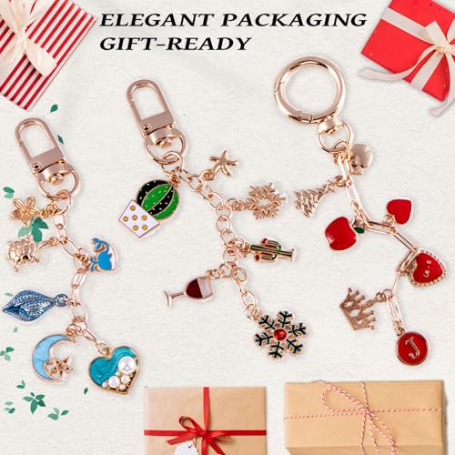 Wurosi 325PCS Charms Lip Gloss Keychain Making Kit, DIY Bag Charm Kit | Included 20 Keychain Clips 25 Extender Chain 118 Charms Jewelry Plier, Keychain Making Supplies for Jewelry Making,Xmas Gifts - color: 325 Pcs Gold Keychain Kits