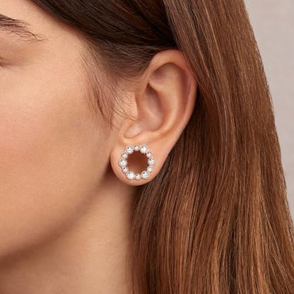 Tunnels Gauges, 2PCS Stainless Steel Tunnel Set Hollow Flower with Round Cubic Zirconia Screw Back Ear Gauges Plugs Tunnels 2G - 5/8 inch Ear Piercing Jewelry - color: Rose Gold, size: 00G(10mm)