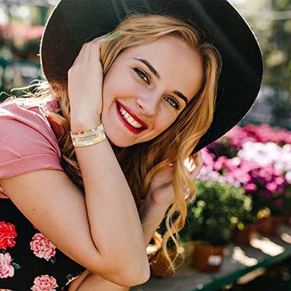 Long tiantian Boho Western Bracelets for Women Leather Wrap Bracelets Turquoise Bracelet Western Jewelry Country Concert Outfits - color: layered bracelets（beige）