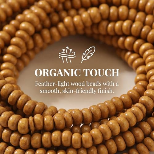 Coiris Beaded Strand Necklace for Women Boho Chunky Beaded Strand Necklace Bohemian Summer Beach Necklace Jewelry for Women(N0059-Black) - color: Wood