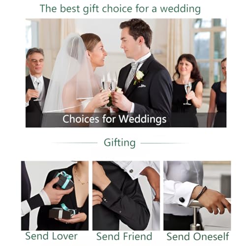 Cufflinks for Men and Tuxedo Shirt Studs Set with Gift Box Stainless Steel Cuff links - style: Black-2+6