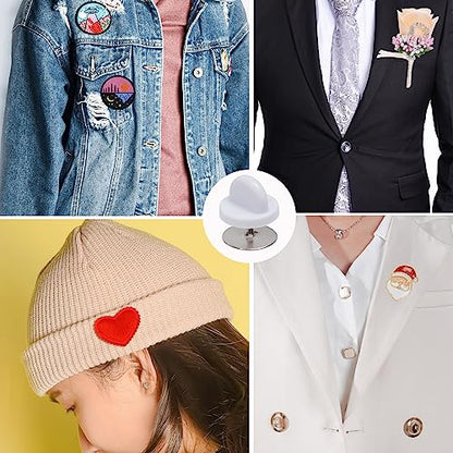 400pcs PVC Rubber Butterfly Clutch Pins Tie Tacks Blank for Uniform Badges Backing Holder Clasp Lapel Enamel Pins(200 Sets),White - color: White
