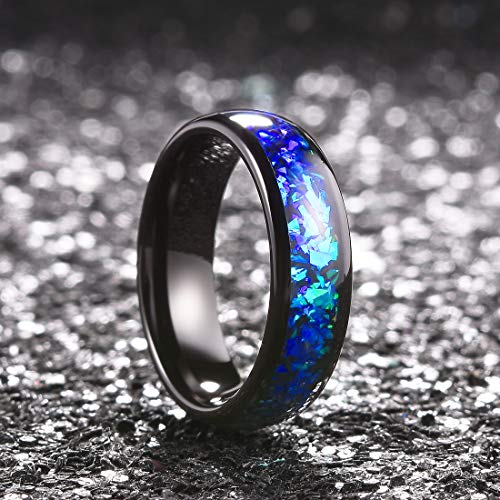 King Will 4mm 6mm 8mm Tungsten Carbide Wedding Band for Men Size 5-15 - color: A-6mm blue-purple