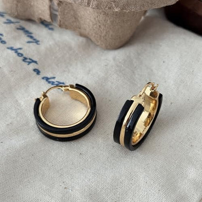 14K Gold Plated Chunky Hoop Earrings for Women Vintage Leopard Print Hoops Large Round Hoop Earrings Jewelry - style: Hoop H