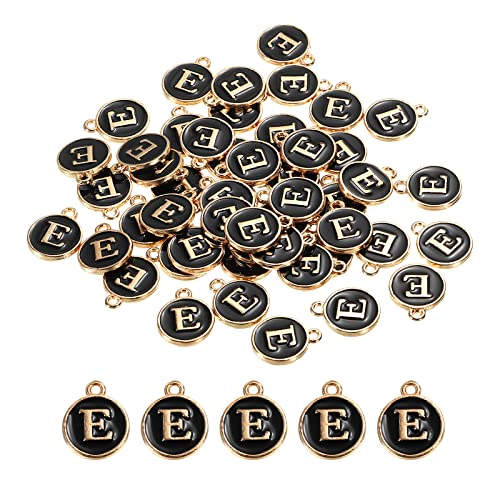 MECCANIXITY Alphabet Letter Charm Double Sided Alphabet Pendant, for Earring Jewelry Making - style: E