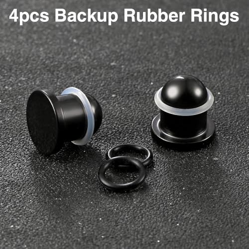 LADEMAYH Comfy Dead Stretching Ear Tapers Stretching Kit, Small Gaps Packed, 0.5mm Increments, Surgical Stainless Steel 316L, Flat Top Ear Plugs, Pain-Free Body Piercing Jewelry for Women & Mens - color: Black, size: 4.5-6mm 8pcs
