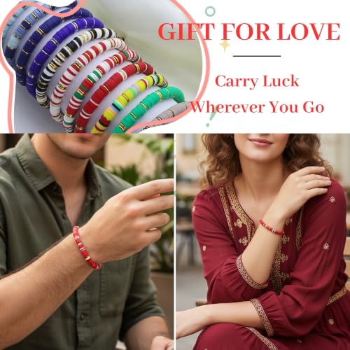 18K Gold-Plated Bracelets for Men Franco Link Chain Adjustable | Stainless Steel Bracelet, Gold Beads Bracelet, Handcrafted Braided, Mens Jewelry Birthday Gift for Men - color: Red
