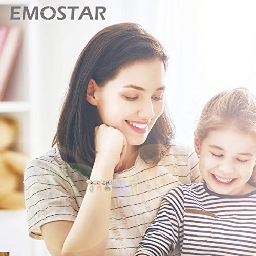 EMOSTAR Letter Charms Initial A-Z Alphabet Beads, Rose Gold 925 Sterling Silver Dangle CZ Birthstone Pendant, Gifts for European Charm Bracelet/Mothers Day/Birthday - color: Letter M