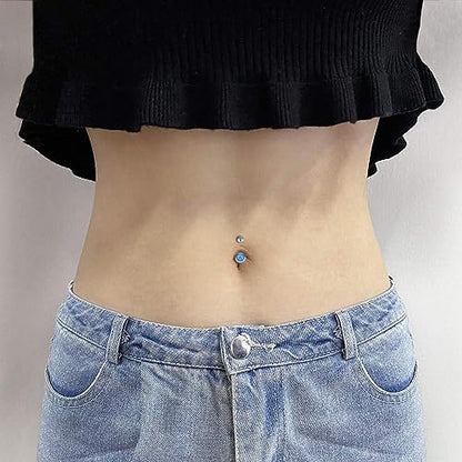 Briana Williams Belly Button Ring Belly Rings Belly Button Piercing Gold Belly Button Ring for Women Clicker Belly Ring Belly Piercing Stainless Steel 14g 10mm Blley Navel Rings Piercing Jewelry - color: B1 -12pcs
