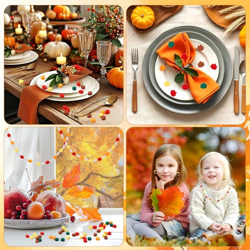 300Pcs Fall Leaves Clay Beads for Jewelry Making | Polymer Clay Material,Fall Jewelry Crafters,Bracelet Necklace Earrings Making,300Pcs Maple Leaf - color: Fall Color