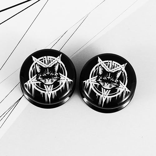 Ear Plugs Gauges Cat Cross 2g-1" Acrylic Internally Threaded Ear Expander for Women Men Body Piercing Jewelry - style: Gauge:4/5"(20mm)
