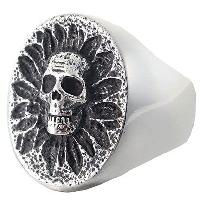 2023 Skull Ring Cool Evil Death Punk Rock Stainless Steel Rings Aly Style Jewelry - style: R1041