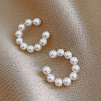 Pearl Earrings for Women Clip On Earrings Women Non Pierced Dainty Pearl Ear Cuffs Elegant Wrap Around Clip Trendy Jewelry Gifts