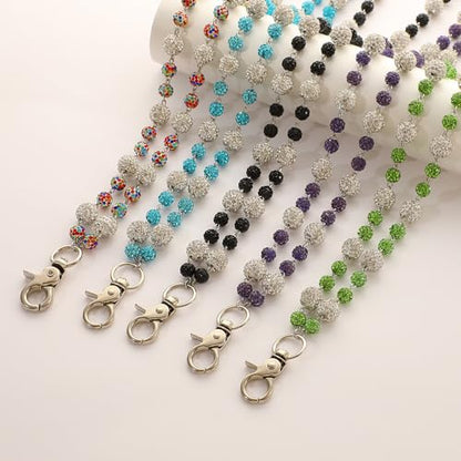 Ceramic Beads Wallet Pants Waist Chain Shiny Hip Hop Disco Ball Rhinestone Beads Purse Hipster Jeans Pocket Chains for Men Women Punk Accessories - color: Blue