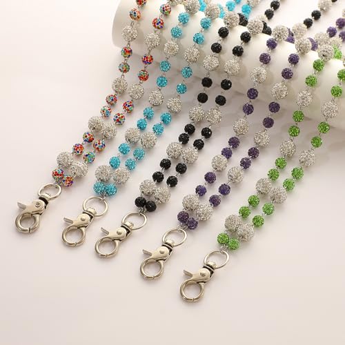 Ceramic Beads Wallet Pants Waist Chain Shiny Hip Hop Disco Ball Rhinestone Beads Purse Hipster Jeans Pocket Chains for Men Women Punk Accessories - color: Purple