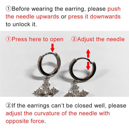 Fashionable Hoop Earrings with Princess Square Cubic Zirconia for Women - color: E3924