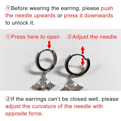 Fashionable Hoop Earrings with Princess Square Cubic Zirconia for Women - color: E2755