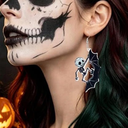 4th of July Earrings,Patriotic Dangle Stud for Women, Fourth of July Jewelry for Veterans Day - color: SKULL01