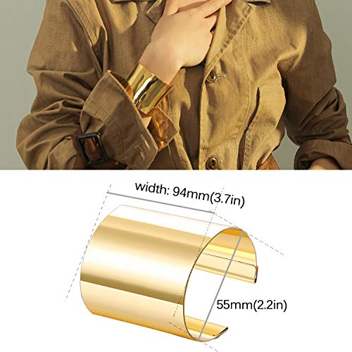 RIOSO 4 Pcs Cuff Bangle Bracelet for Women Open Wide Wire Bracelets Wrist Cuff Wrap Bracelet - color: G