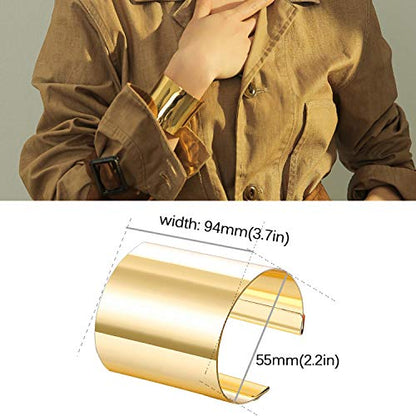 RIOSO 4 Pcs Cuff Bangle Bracelet for Women Open Wide Wire Bracelets Wrist Cuff Wrap Bracelet - color: G