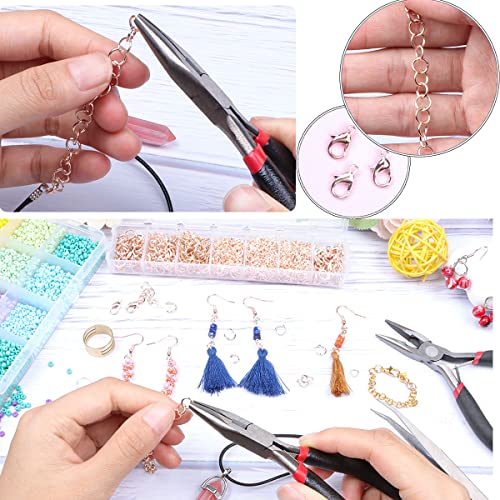 YUGDRUZY Jump Rings for Jewelry Making Kit, 1500 pcs Jewelry Repair Kit for Necklace Bracelet, Lobster Clasps and Closures Repair Supplies Kit with Pliers Tweezers-Rose Gold - color: Rose Gold