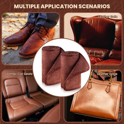 10 Pcs Shine Shoes Cloth Kit Polish Dauber Applicators Cleaning Leather Shoes Boots Microfiber Care Cloths Suede Cleaner(Microfiber, Brown)