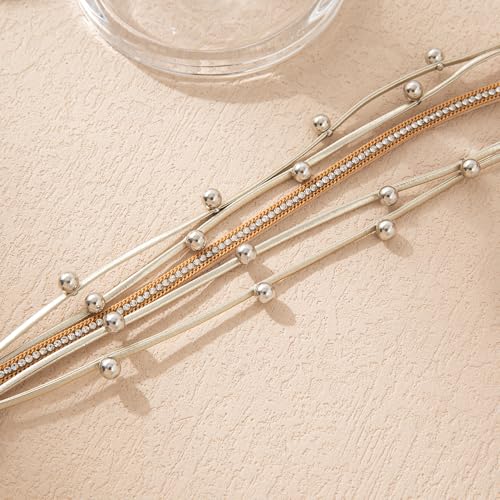 Rantanto Leather Wrap Bracelets For Women Gold Twist Lock Buckle Wrist Cuff | PU leather,Skin-friendly,Boho Stackable Wristband,Fashion Daily Jewelry,Trend Casual Party Bangle,Fit For Birthday, Holiday - color: Multi Gold