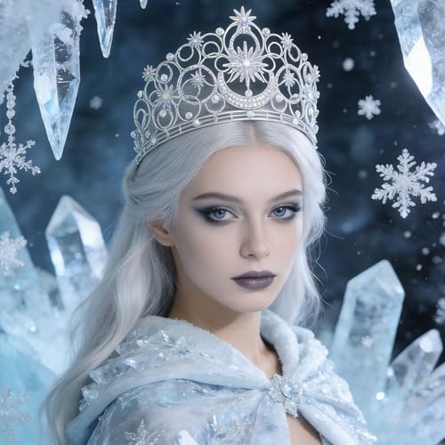 Crystal Crowns for Women, Crystal Bubble TiaraBride Royal Queen Headband Princess Headpieces for Women Bridal Wedding Prom Birthday Party Crowns - color: Silver Star & Moon Crown