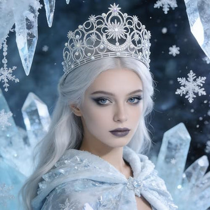 Crystal Crowns for Women, Crystal Bubble TiaraBride Royal Queen Headband Princess Headpieces for Women Bridal Wedding Prom Birthday Party Crowns - color: Silver Star & Moon Crown