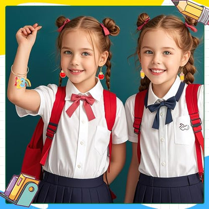 MARFOREVER 40 Pcs/20 Pairs Back to School Charms for Jewelry Making | Teacher Charms for Jewelry Making, First Day of School Enamel Pencil Book Blackboard Pendants, DIY Bracelet Necklace Earrings - style: School