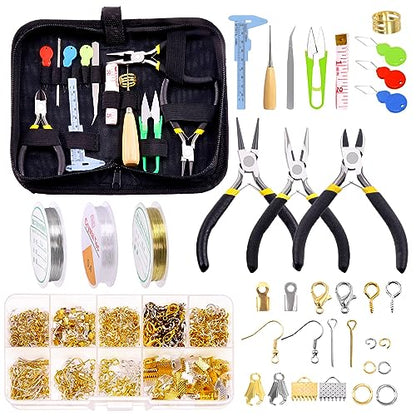 Glarks 951Pcs Making Supplies Kit with Jewelry Tools, Includes Pliers, Jewelry Wires, Jewelry Findings for Jewelry Making and Repair - size: 950pcs