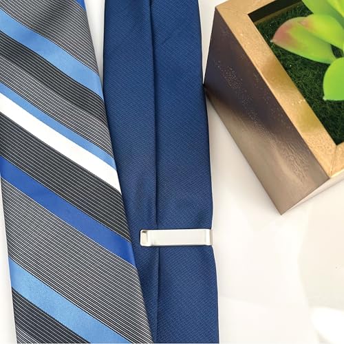 Wedding Party Tie Clip Set of 3 – Stainless Steel Silver Tie Bars for Men – Fishing, Hunting, Golfing, Cross, Suit Designs – Gifts for Groomsmen and Best