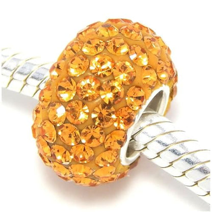 Adabele 1pc Solid 925 Sterling Silver Jan-Dec Birthstone Bead Charm - color: November